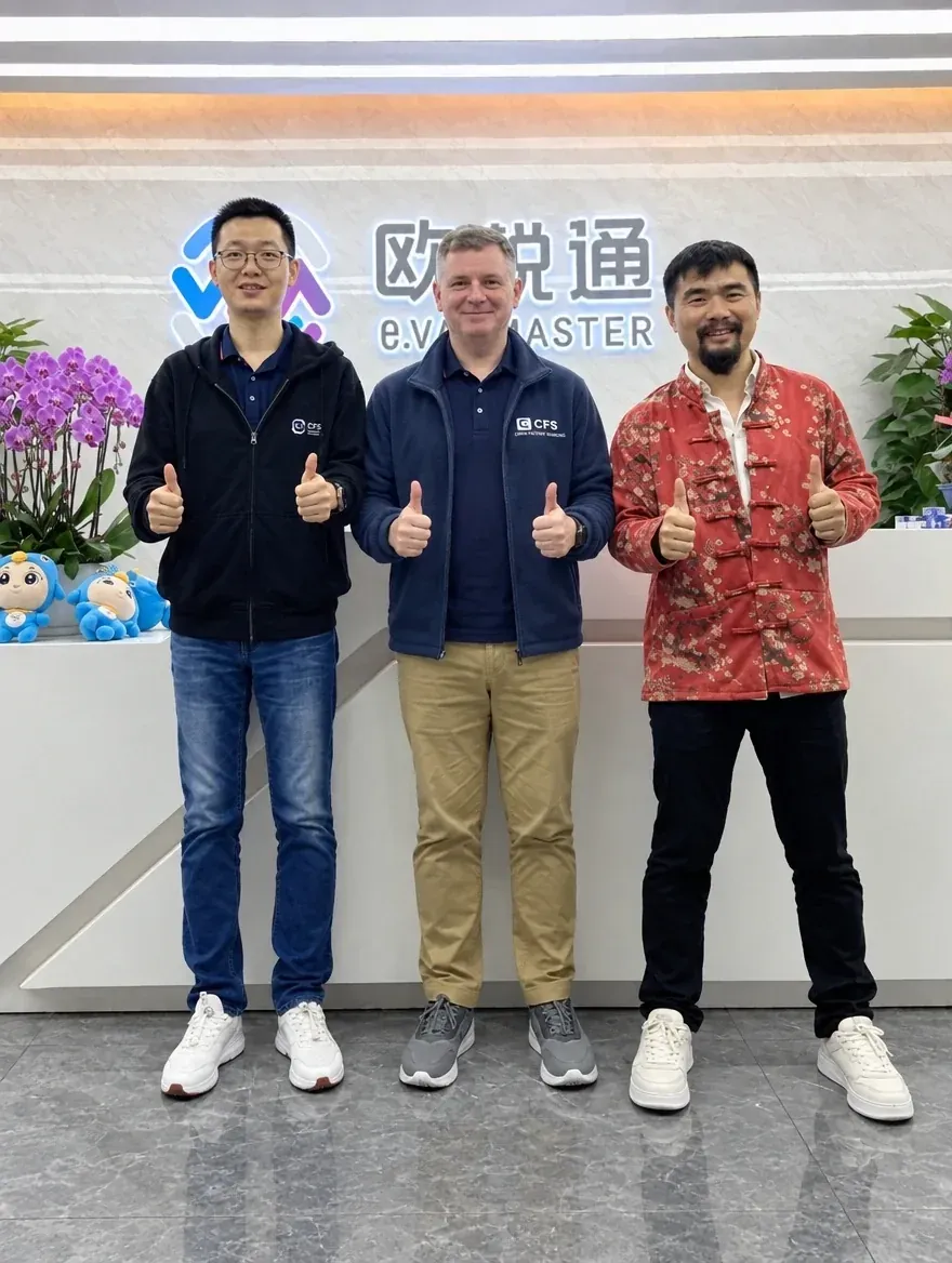 Noel Murphy with two members of the compliance team in China